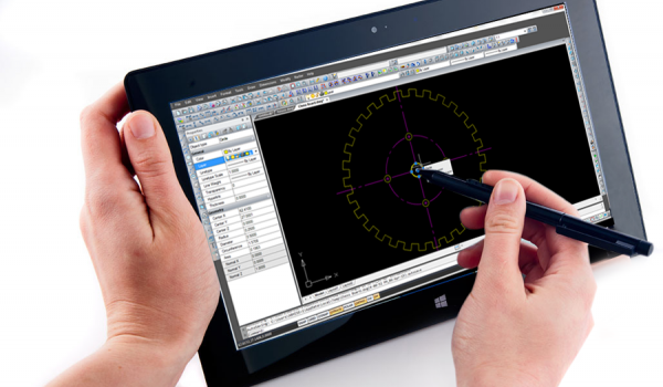 nanoCAD en fonctionnement sur une tablette Windows