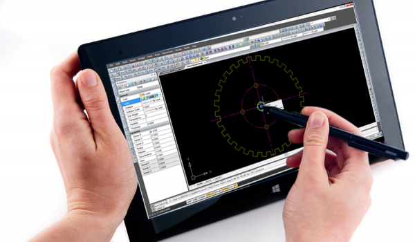 WiseCAD en fonctionnement sur une tablette Windows
