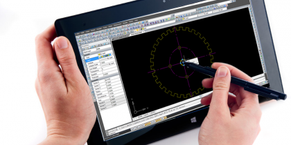 nanoCAD en fonctionnement sur une tablette Windows