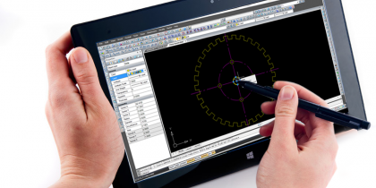 WiseCAD en fonctionnement sur une tablette Windows