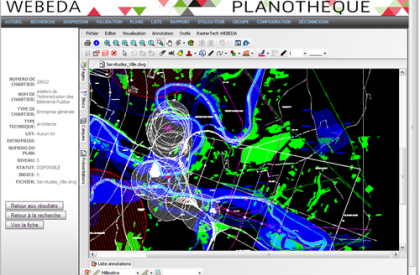 WEBEDA PRO : Visualisation d'un plan DWG et des informations concernant le plan